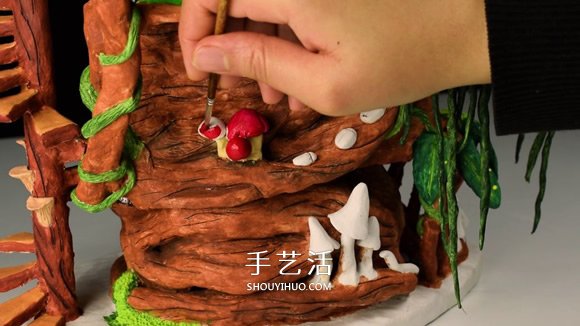 利用廢棄回收材料DIY童話樹屋燈的教程 -  rpnrmr.com
