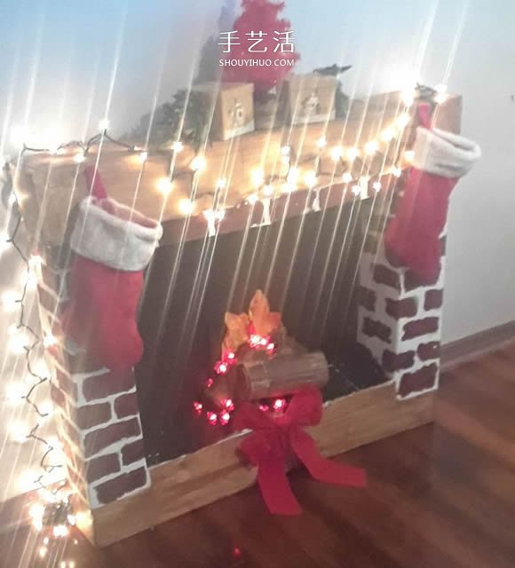 自制圣誕節(jié)人造壁爐的方法教程 -  rpnrmr.com