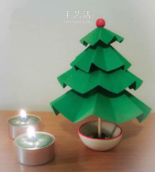 卡紙手工制作立體圣誕樹的做法圖解 -  rpnrmr.com