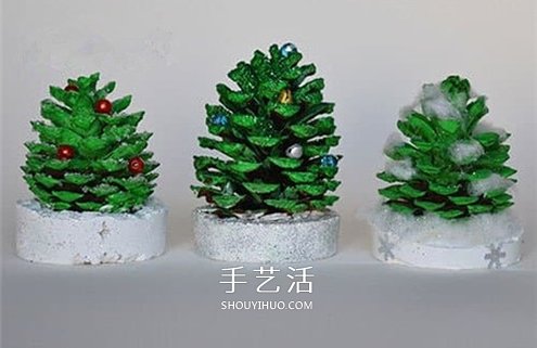 自制松果圣誕樹裝飾品的方法教程 -  rpnrmr.com