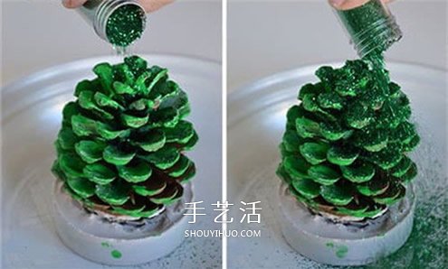 自制松果圣誕樹裝飾品的方法教程 -  rpnrmr.com
