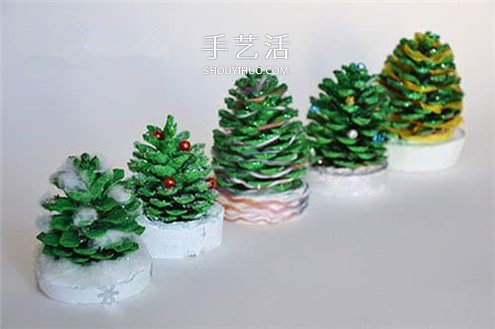 自制松果圣誕樹裝飾品的方法教程 -  rpnrmr.com