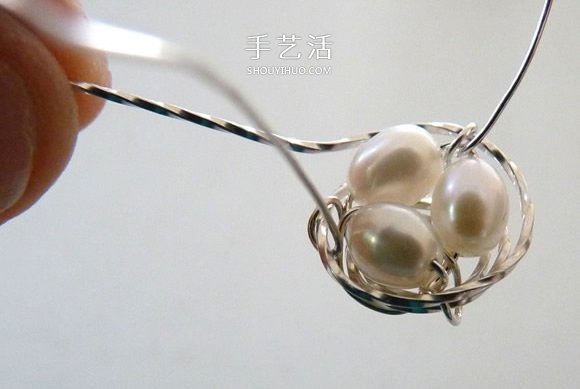 金屬絲手工制作創(chuàng)意鳥巢耳環(huán)圖解教程 -  rpnrmr.com