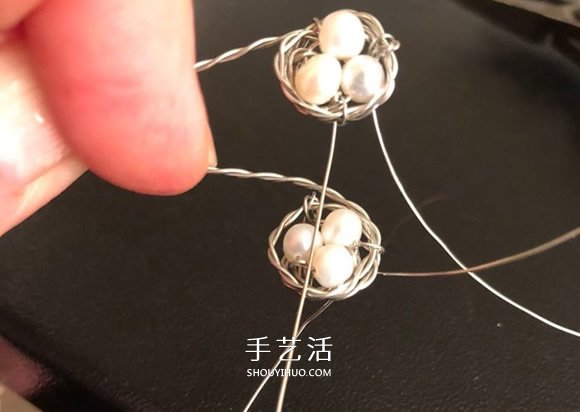 金屬絲手工制作創(chuàng)意鳥巢耳環(huán)圖解教程 -  rpnrmr.com