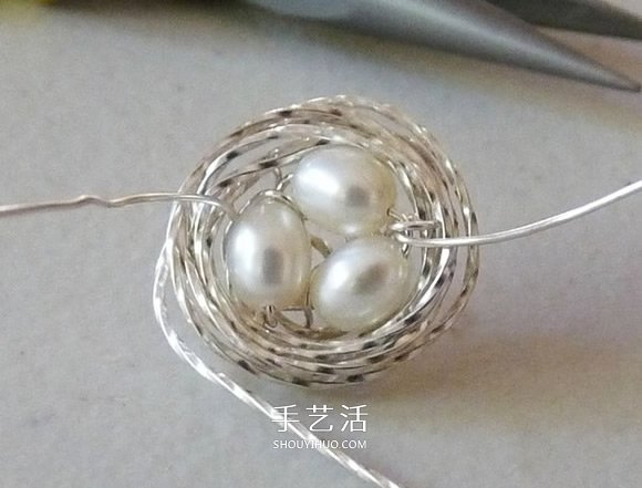 金屬絲手工制作創(chuàng)意鳥巢耳環(huán)圖解教程 -  rpnrmr.com