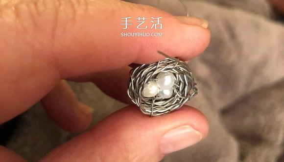 金屬絲手工制作創(chuàng)意鳥巢耳環(huán)圖解教程 -  rpnrmr.com