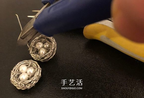 金屬絲手工制作創(chuàng)意鳥巢耳環(huán)圖解教程 -  rpnrmr.com