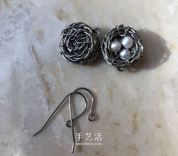 金屬絲手工制作創(chuàng)意鳥巢耳環(huán)圖解教程 -  rpnrmr.com
