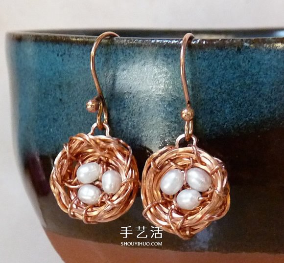 金屬絲手工制作創(chuàng)意鳥巢耳環(huán)圖解教程 -  rpnrmr.com