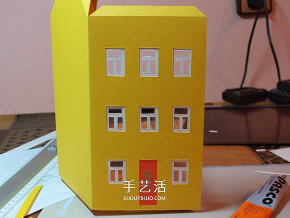 卡紙手工制作圣誕節(jié)房屋模型裝飾 -  rpnrmr.com