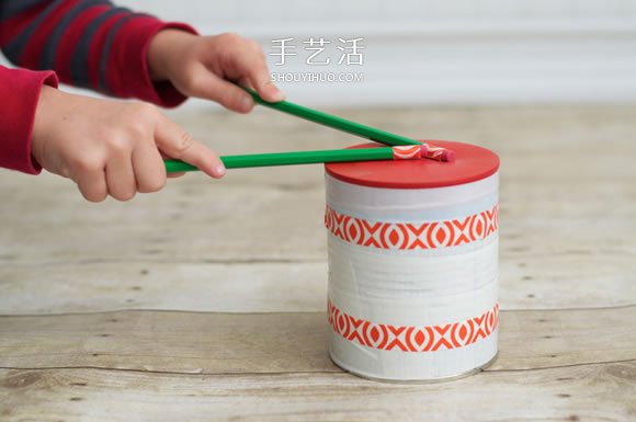 奶粉罐手工制作玩具鼓的方法教程 -  rpnrmr.com
