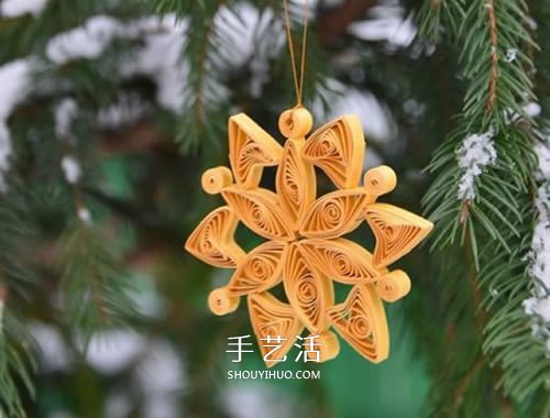 簡(jiǎn)單的冬天衍紙雪花掛飾的做法圖解 -  rpnrmr.com