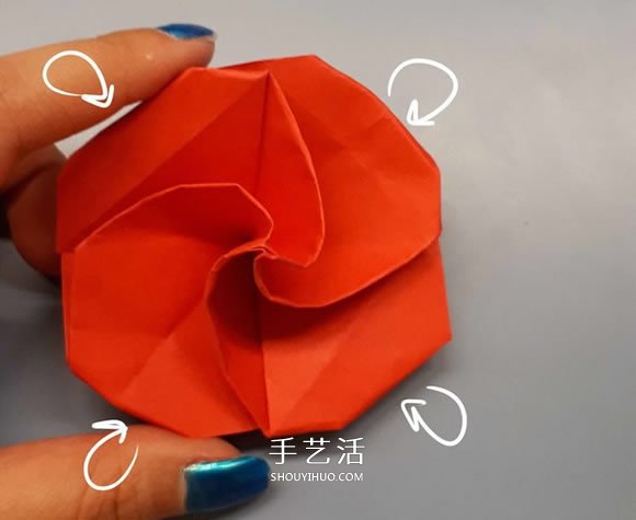 簡(jiǎn)單卷心紙玫瑰的折紙方法圖解教程 -  rpnrmr.com