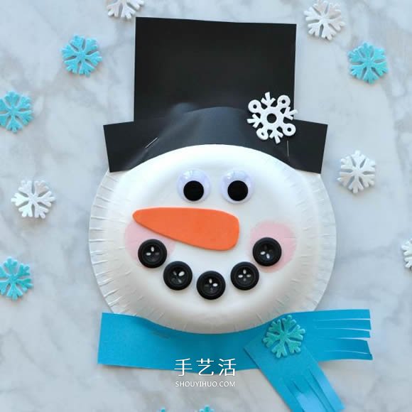 可愛紙盤雪人手工制作教程 -  rpnrmr.com