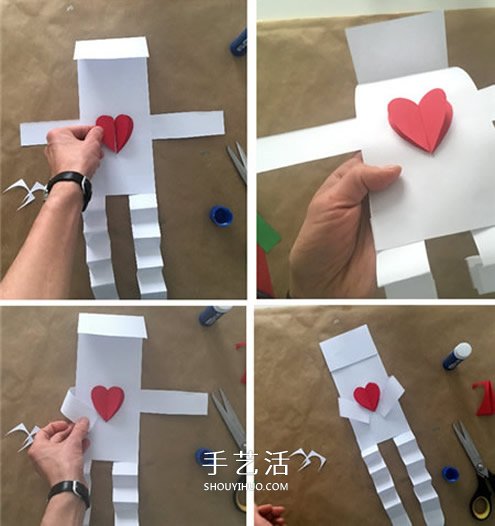 情人節(jié)表白紙片小人手工制作教程 -  rpnrmr.com