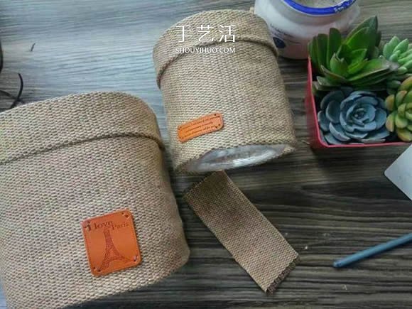 油瓶手工制作田園風花盆套的做法教程 -  rpnrmr.com