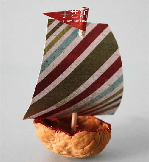 大核桃殼手工制作小帆船的方法教程 -  rpnrmr.com