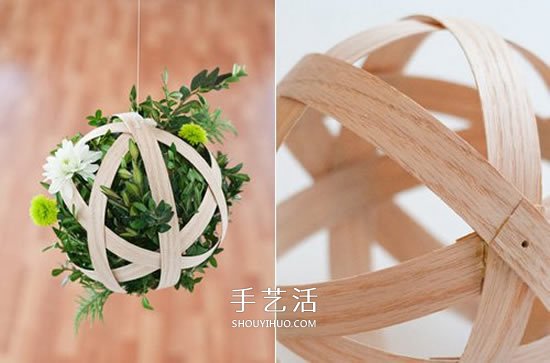 實(shí)木貼皮手工制作懸掛插花裝飾品的做法 -  rpnrmr.com