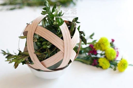 實(shí)木貼皮手工制作懸掛插花裝飾品的做法 -  rpnrmr.com