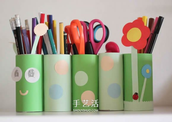 衛(wèi)生紙筒手工制作毛毛蟲筆筒的做法 -  rpnrmr.com