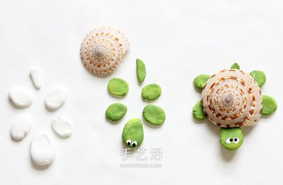 粘土和貝殼手工制作可愛的海洋生物 -  rpnrmr.com