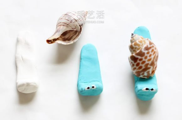 粘土和貝殼手工制作可愛的海洋生物 -  rpnrmr.com