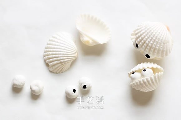 粘土和貝殼手工制作可愛的海洋生物 -  rpnrmr.com