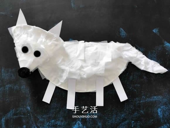 簡單紙盤手工制作北極狐的做法圖解 -  rpnrmr.com