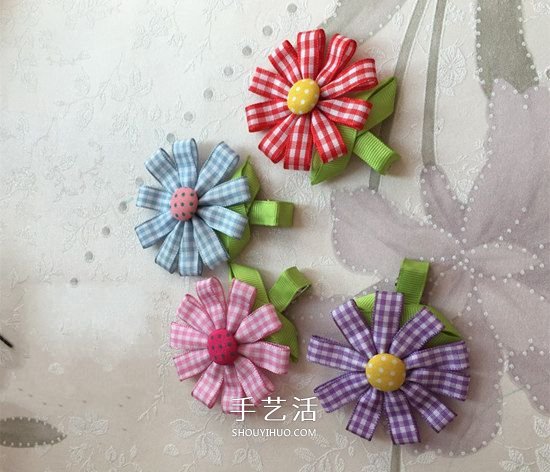 絲帶手工制作花朵發(fā)飾的做法圖解 -  rpnrmr.com