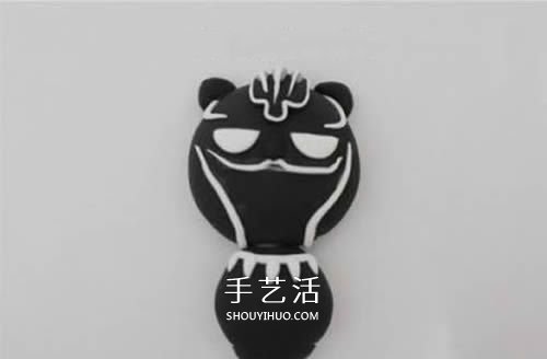 自制卡通風(fēng)格粘土黑豹冰箱貼的方法 -  rpnrmr.com