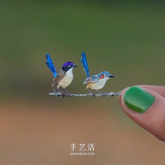 365天的堅(jiān)持！剪紙出微型相思鳥(niǎo)、黃鸝…… -  rpnrmr.com