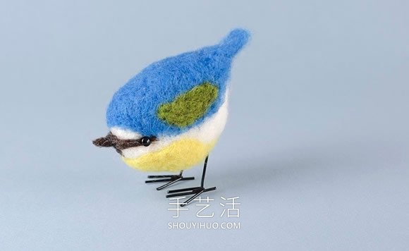 春天的使者！漂亮羊毛氈藍(lán)山雀的制作教程 -  rpnrmr.com