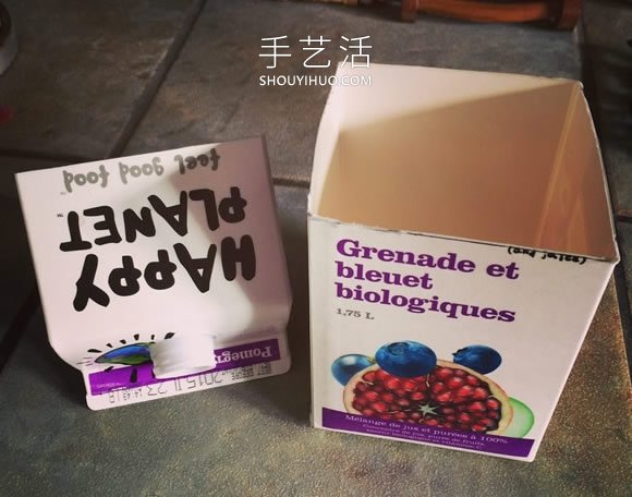 牛奶盒廢物利用 用麻布改造成多肉植物花盆 -  rpnrmr.com