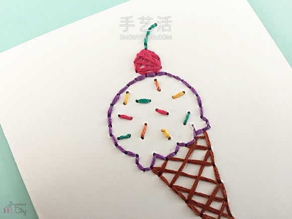 卡紙上刺繡！手工制作小清新生日卡片的教程 -  rpnrmr.com
