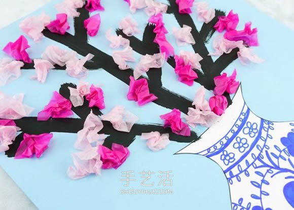 色彩繽紛櫻花和青花瓷！超美紙貼畫(huà)簡(jiǎn)單制作 -  rpnrmr.com