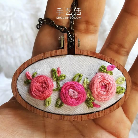 迷你玫瑰花刺繡視頻 制作超美的項(xiàng)鏈吊墜！ -  rpnrmr.com