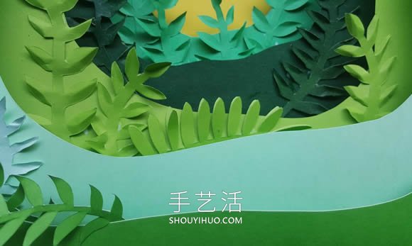 超詳細(xì)3D立體紙雕教程圖解：叢林里的無(wú)臉人 -  rpnrmr.com