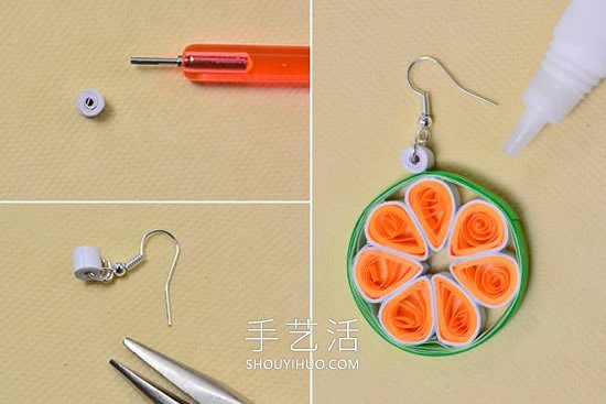 就像檸檬切片！創(chuàng)意衍紙耳環(huán)手工制作教程 -  rpnrmr.com