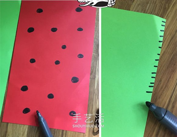 幼兒園折紙扇子的教程 做成可愛(ài)西瓜形狀！ -  rpnrmr.com