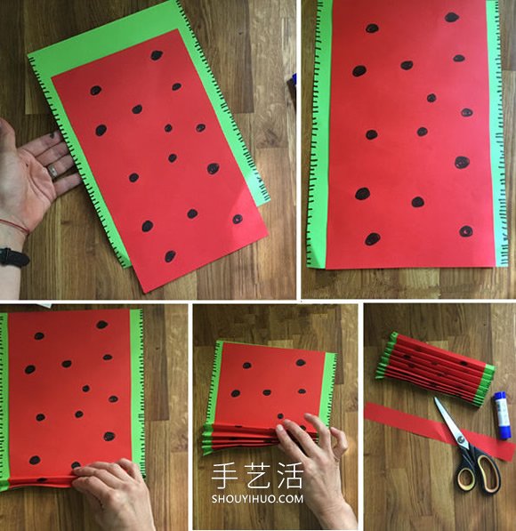 幼兒園折紙扇子的教程 做成可愛(ài)西瓜形狀！ -  rpnrmr.com
