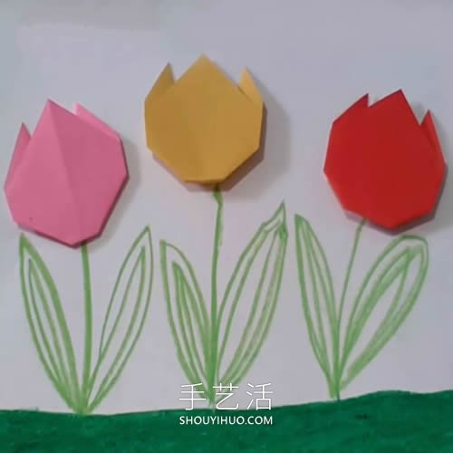 簡(jiǎn)單容易學(xué)！兒童手工折紙郁金香的視頻教程 -  rpnrmr.com