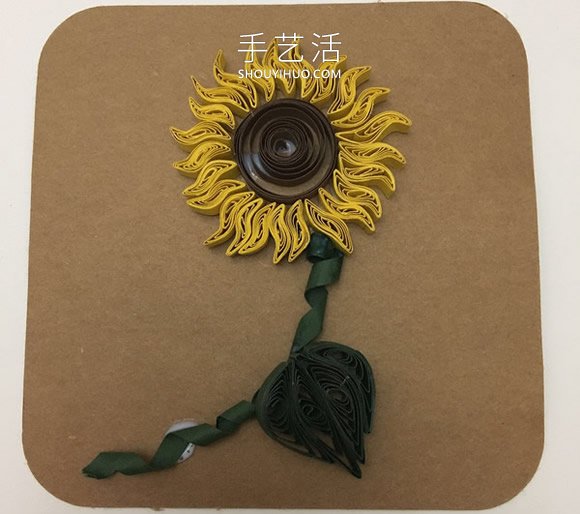 衍紙向日葵裝飾畫手工制作方法教程 -  rpnrmr.com