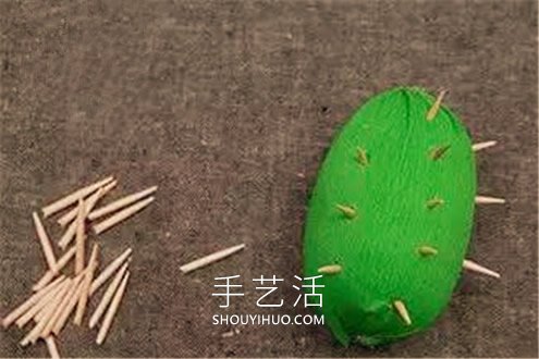 皺紋紙手工制作開花的仙人掌的做法教程 -  rpnrmr.com