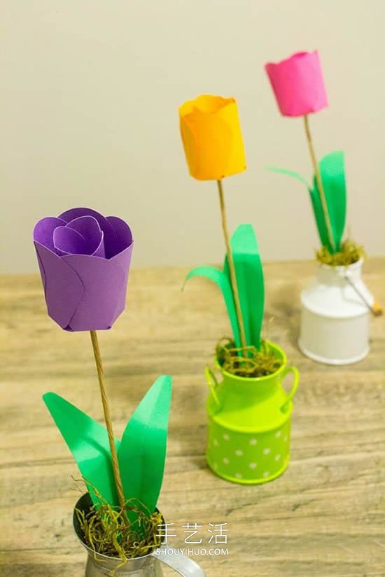 幼兒園教師節(jié)禮物！卡紙手工制作郁金香花 -  rpnrmr.com