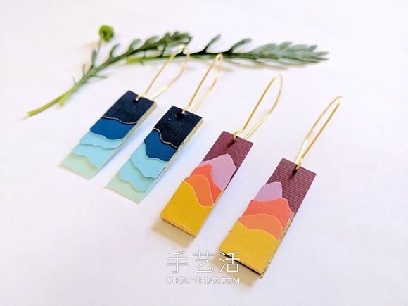 卡紙手工制作創(chuàng)意景觀剪影耳環(huán)的教程 -  rpnrmr.com