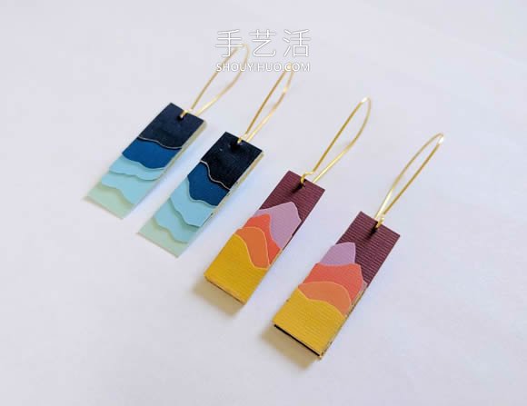 卡紙手工制作創(chuàng)意景觀剪影耳環(huán)的教程 -  rpnrmr.com