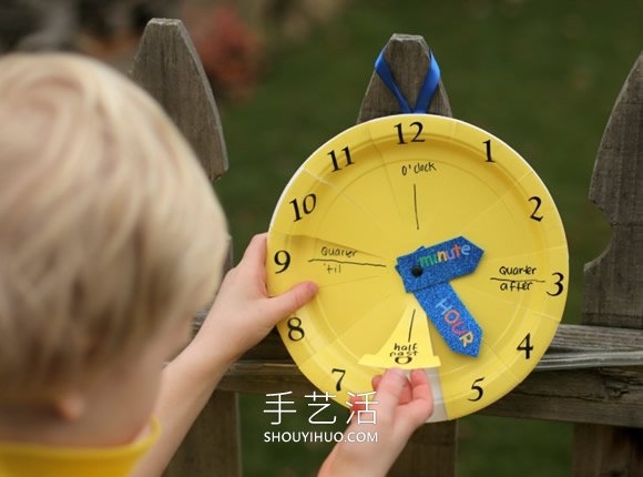 幼兒手工制作認(rèn)識(shí)時(shí)間的掛鐘玩具做法教程 -  rpnrmr.com