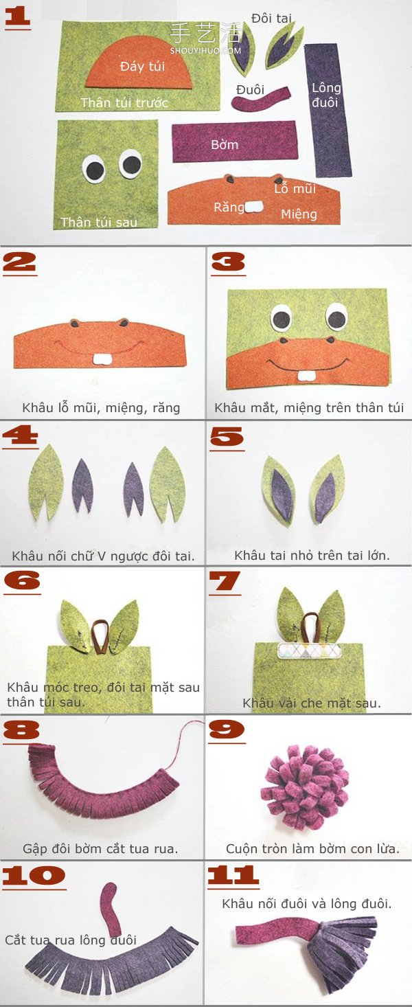 自制兒童節(jié)禮物！布藝手工制作壁掛動(dòng)物筆筒 -  rpnrmr.com