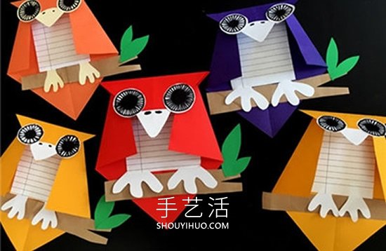 兒童手工制作萬圣節(jié)貓頭鷹卡片的做法圖解 -  rpnrmr.com