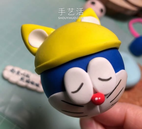 超輕粘土手工制作睡覺(jué)的哆啦A夢(mèng)的做法圖解 -  rpnrmr.com